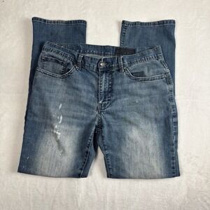 Y2K Axel Brand Embroidered Blue Jeans Distressed‎ Men's Waist 35" x 32" Inseam